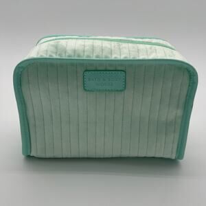 Bath & Body Works Mint Green Quilted Cosmetic Makeup Bag Travel Pouch Case